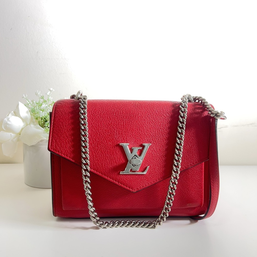 Louis Vuitton Mylockme Chain Bag leather BB Red